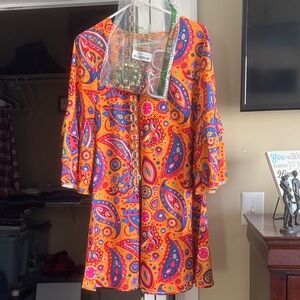 Colorful Paisley Dress with Accessories